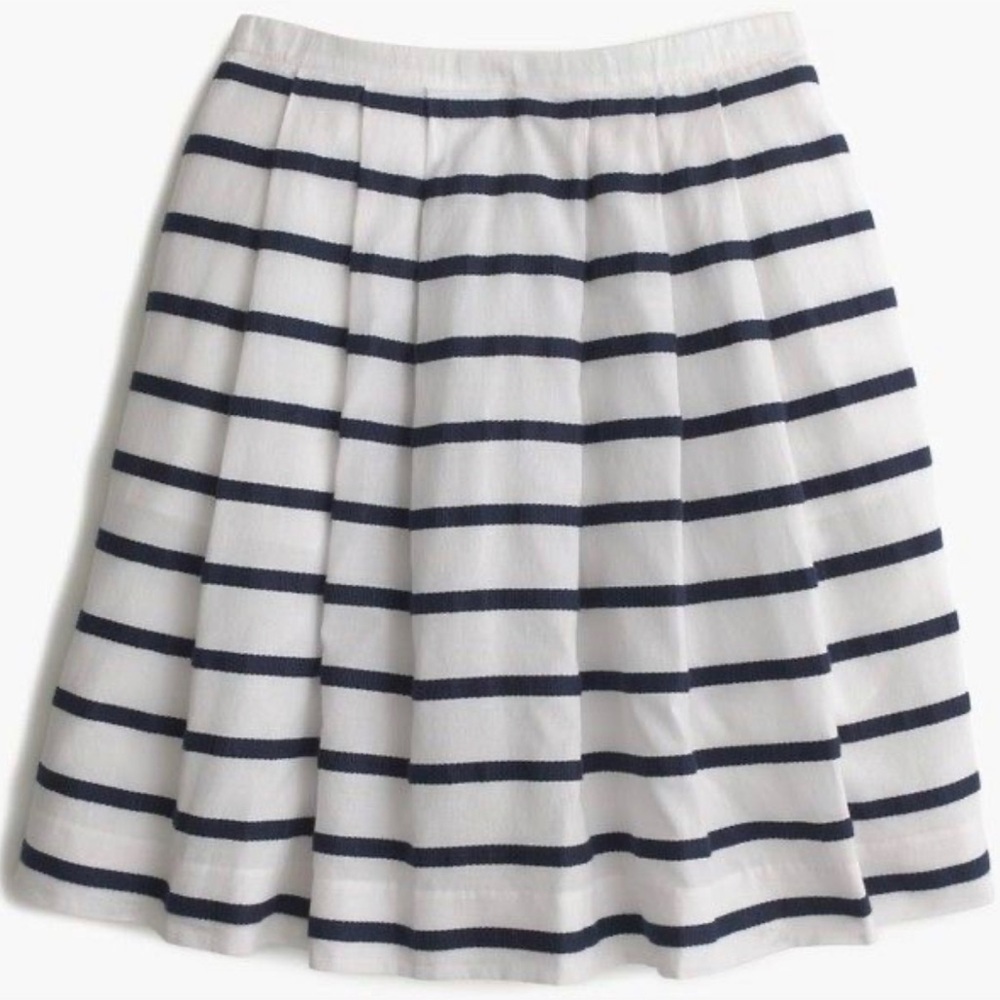 J.Crew Mini Skirt In Nautical Navy Stripe Sz 2 - Picture 1 of 6